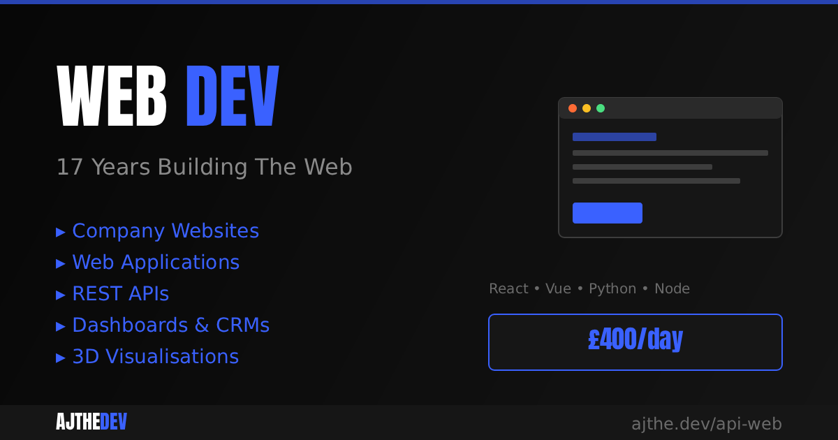React & Python Developer London | Web & API Development | AJTheDev